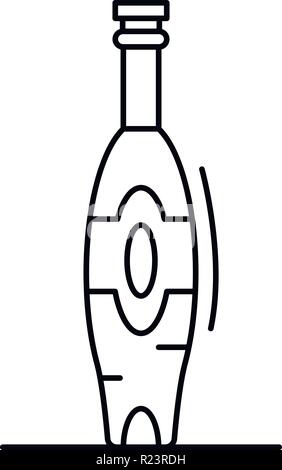 Bottiglia di aceto di icona di stile di contorno Illustrazione Vettoriale