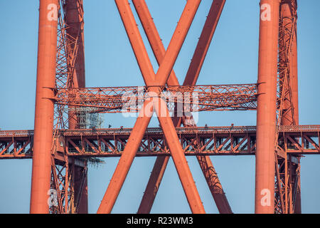 Particolare di costruzione via Ponte sul Firth of Forth in Scozia Foto Stock