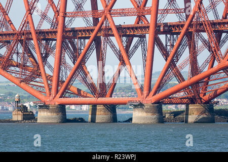 Particolare di costruzione via Ponte sul Firth of Forth in Scozia Foto Stock