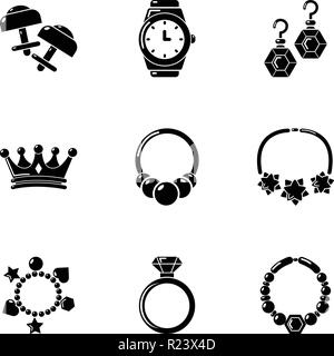 Eardrop set di icone, stile semplice Illustrazione Vettoriale