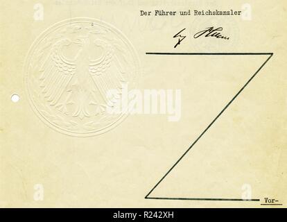 Il testamento di Adolf Hitler, 12-07-1934 Foto Stock