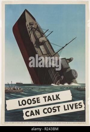 Seconda guerra mondiale poster "Sicurezza Security Loose Talk' USA 1942 Foto Stock