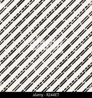 Bianco e nero arrotondato irregolari linee tratteggiate Pattern. Un moderno Illustrazione Vettoriale