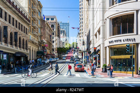 Powell Street, San Francisco, California, Stati Uniti d'America, America del Nord Foto Stock