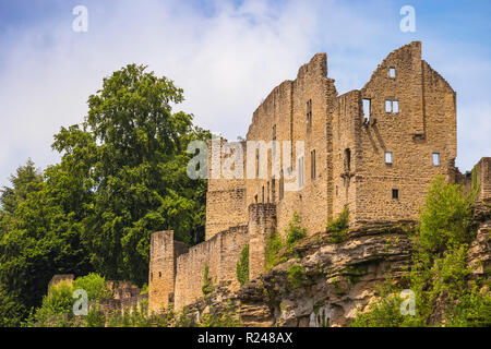 Larochette Castle, Larochette, Lussemburgo, Europa Foto Stock