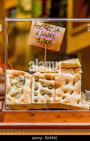 Focaccia ligure, Portovenere, Liguria, Italia, Europa Foto Stock