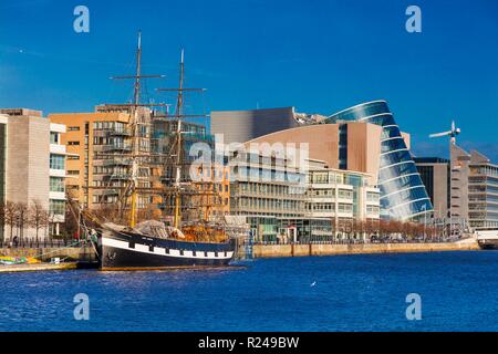 Il Jeanie Johnston Tall Ship, Dublino Repubblica di Irlanda, Europa Foto Stock