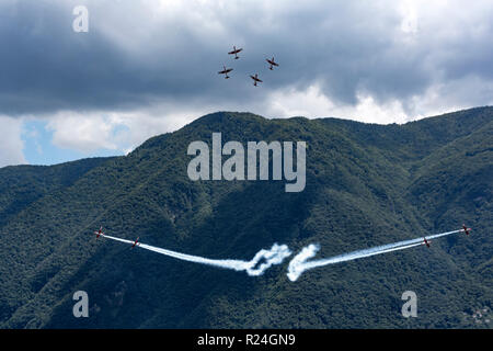 Air Show PC7 & Harley Davidson Festival, Lugano - Svizzera Foto Stock