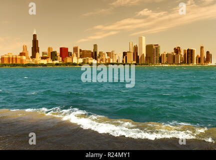 Paesaggio urbano di Chicago. Skycraper di Chicago Foto Stock