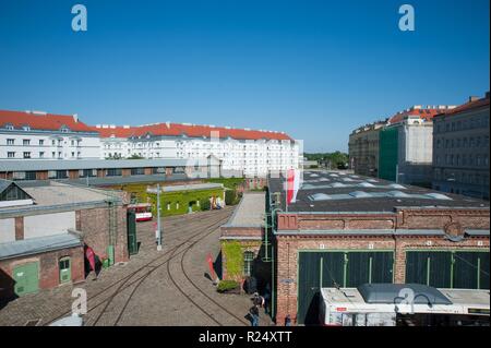 Das Wiener Straßenbahnmuseum ist ein dem öffentlichen Verkehr gewidmetes Museum in Wien und das größte Straßenbahnmuseum der Welt. Der Schwerpunkt der Foto Stock