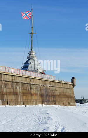 Il granito muro di cinta della fortezza di Pietro e Paolo a San Pietroburgo, Russia. Foto Stock