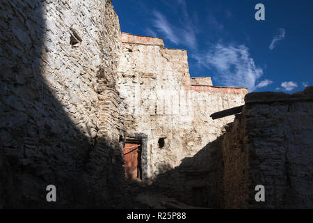 Edificio nel monastero di Karsha, Zanskar, Jammu e Kashmir India Foto Stock