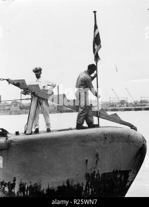 Durante la Seconda Guerra Mondiale sommergibile italiano a Bordeaux - base di betasom a Bordeaux , Francia Foto Stock