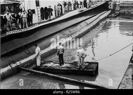 Durante la Seconda Guerra Mondiale sommergibile italiano a Bordeaux - base di betasom a Bordeaux , Francia Foto Stock