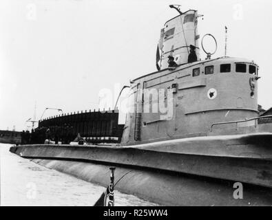 Durante la Seconda Guerra Mondiale sommergibile italiano a Bordeaux - base di betasom a Bordeaux , Francia Foto Stock