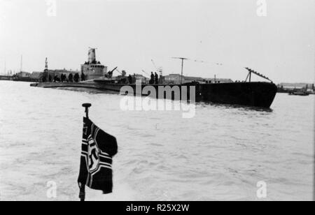 Durante la Seconda Guerra Mondiale sommergibile italiano a Bordeaux - base di betasom a Bordeaux , Francia Foto Stock