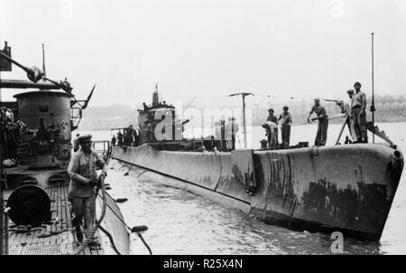 Durante la Seconda Guerra Mondiale sommergibile italiano a Bordeaux - base di betasom a Bordeaux , Francia Foto Stock