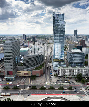 I moderni grattacieli a Varsavia down town, Polonia. Foto Stock