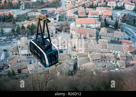 La funivia, San Marino, Europa Foto Stock