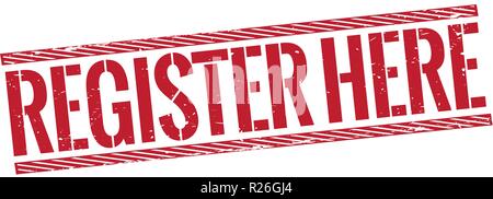 Rosso timbro di gomma in una schifezza guardare lo sfondo bianco Illustrazione Vettoriale