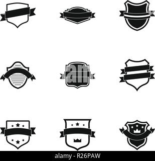 Banderole icons set. Simple set of 9 banderole vector icons for web isolated on white background Illustrazione Vettoriale