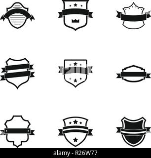 Pennant icons set. Simple set of 9 pennant vector icons for web isolated on white background Illustrazione Vettoriale