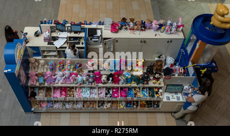 Vista panoramica di 'Build-un-Bear" banco espositore Foto Stock