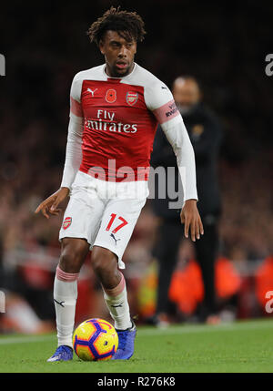 Alex Iwobi di Arsenal - Arsenal v Wolverhampton Wanderers, Premier League, Emirates Stadium, Londra (Holloway) - 11 novembre 2018 Foto Stock