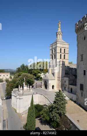 La cattedrale di Notre Dame des Doms Chiesa cattedrale o c12th) Avignon Provence Francia Foto Stock