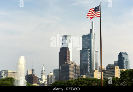 Paesaggio urbano di Philadelphia, PA, Stati Uniti d'America Foto Stock