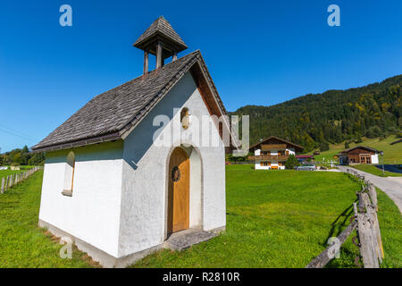 Kapelle Maria Rast auf den Buckelwiesen, cappella di Maria Rast, Gerold, Krün, Alta Baviera, Baviera, Germania meridionale, Europa Foto Stock