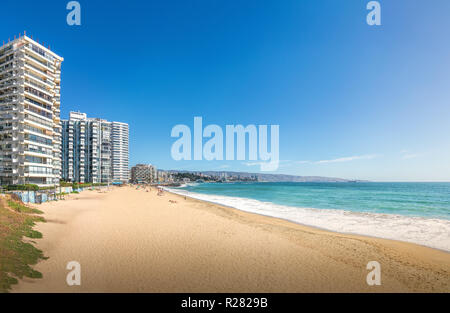 Vista panoramica di Acapulco Beach - Vina del Mar, Cile Foto Stock