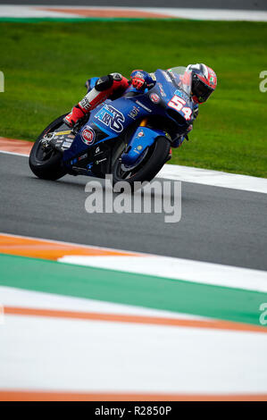 Circuito de Valencia, Valencia, Spagna. 17 Nov, 2018. La MotoGP a Valencia, Qualifica; Mattia Pasini della Italtrans Racing Moto2 del team in azione durante le libere 3 Credito: Azione Sport Plus/Alamy Live News Foto Stock