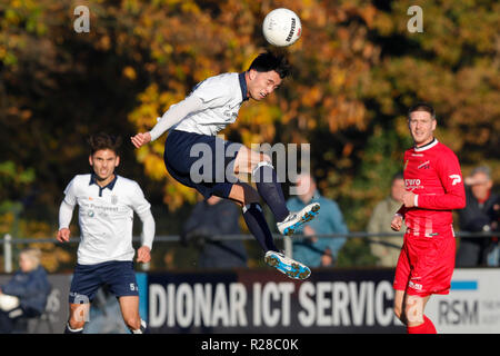 Paesi Bassi, 17 novembre 2018. HAARLEM , 17-11-2018 , Sportpark Spanjaardlaan , olandese , calcio Tweede Divisie , Stagione 2018 / 2019. Kon. Lettore HFC Wessel Boer durante il match Kon. HFC vs Excelsior Maassluis Credito: Pro scatti/Alamy Live News Foto Stock