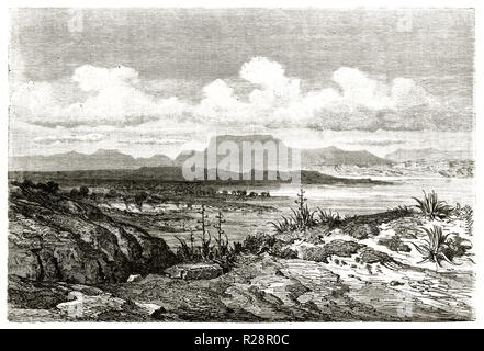 Vecchio vista della Laguna di Albufera, Spagna. Da Dore, publ. in Le Tour du Monde, Parigi, 1863 Foto Stock