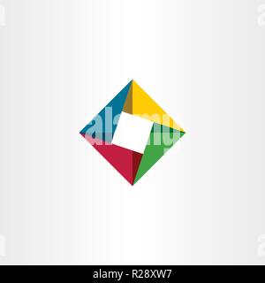 Quadrato geometrico del logo aziendale con triangoli Illustrazione Vettoriale