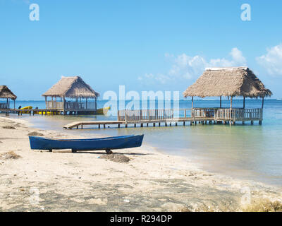 Punta Gorda villaggio in Roatan, Honduras Foto Stock