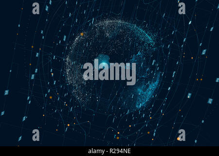 3D rendering, dati di grandi dimensioni e finanza Foto Stock