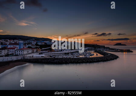 Vista aerea della città di angra do heroismo, Azzorre portogallo Foto Stock