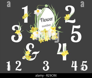 Narcissus floreale retro vintage background Foto Stock