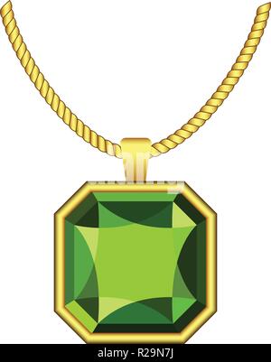 Il peridoto gioielli icona. Illustrazione realistica di peridoto gioielli icona vettoriali per il web design isolato su sfondo bianco Illustrazione Vettoriale