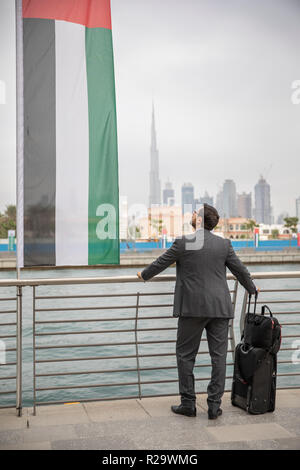 Imprenditore arabo a Dubai Foto Stock