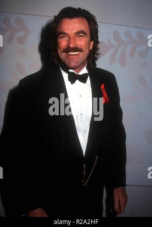 BEVERLY HILLS, CA - gennaio 23: attore Tom Selleck assiste il cinquantesimo Annuale di Golden Globe Awards il 23 gennaio 1993 presso il Beverly Hilton Hotel di Beverly Hills, la California. Foto di Barry re/Alamy Stock Photo Foto Stock