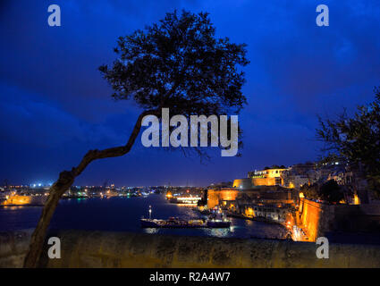 Foto panoramica del porto di La Valletta a Malta. Foto Stock