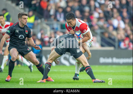 Twickenham, Regno Unito, Sabato, 17 novembre 2018, RFU Rugby Stadium, Inghilterra, Quilter autunno internazionale, Inghilterra vs Giappone, © Peter sperone Foto Stock