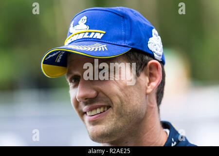 Il 18 novembre 2018, Coffs Harbour, Nuovo Galles del Sud, Australia; FIA World Rally Championship di Australia; M-Sport Ford World Rally Team Ford Fiesta Sebastien Ogier celebra un sesto campionato del mondo rally Foto Stock