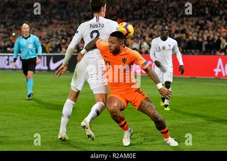 16-11-2018 VOETBAL: NAZIONI UEFA LEAGUE NEDERLAND-FRANKRIJK: ROTTERDAM Memphis Depay Foto: SCS/Chamid Soenar Foto Stock