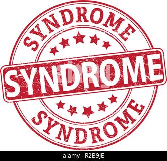 Sindrome di gomma rosso timbro sul web con le stelle Illustrazione Vettoriale