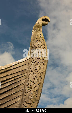 Gokstad Viking longship, replica, Haroldswick, Shetalnd Foto Stock