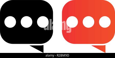 Discorso bolla icona vettore su sfondo bianco Illustrazione Vettoriale